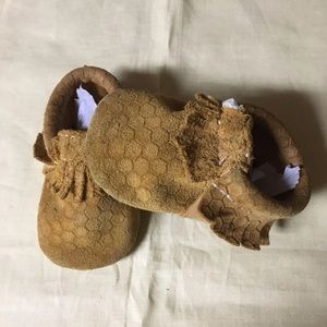 Freshly Picked Moccasins Tan Leather Honey Comb